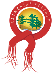 Saenchiur Flechey Logo with red scarf. Monetville, Ontario.