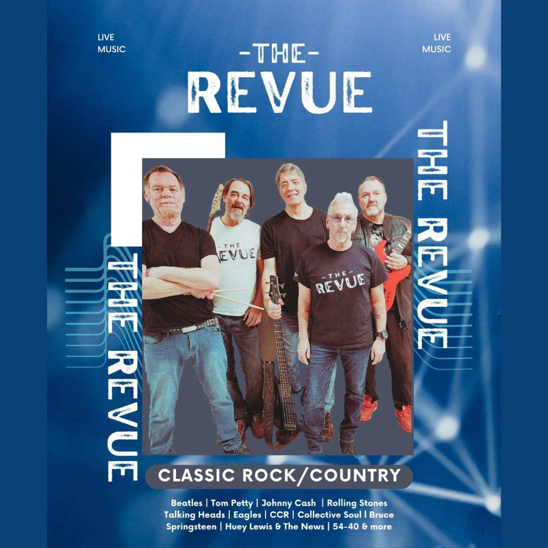 The Revue, 5 piece band playing February 1 2025 at the Lavigne Tavern.