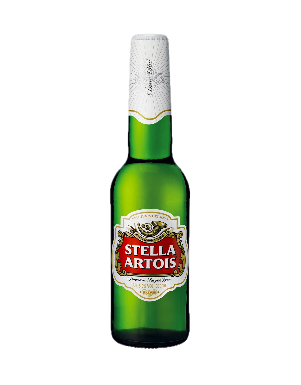 Stella Artois beer bottle served at Lavigne Tavern.